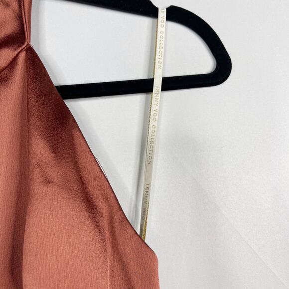 Jenny Yoo Collection 4 English Rose Orange Nicole Satin Halter Dress Low Back - Picture 6 of 14